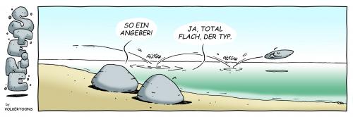 Cartoon: Flipstein (medium) by volkertoons tagged volkertoons,cartoon,humor,witz,comicstrip,strip,comic,steine,stones,wasser,water,see,sea,comic,stein,steine,natur,umwelt,wasser,baden,springen,angeber,imponieren,macho