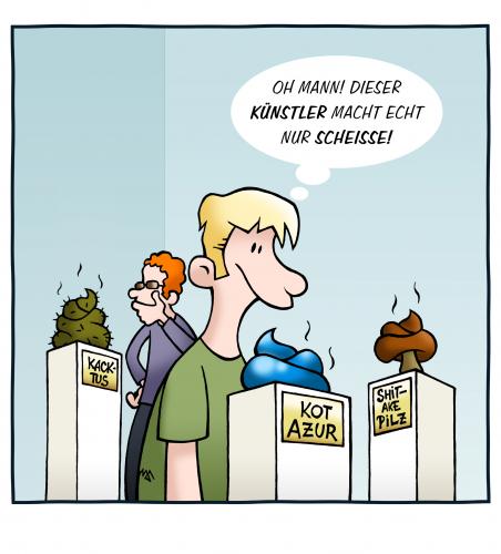 Cartoon: Kot Azur (medium) by volkertoons tagged kot,azur,kunst,cartoon,volkertoons,humor,menschen,albern,kunst,austellung,museum,galerie,exponate,kot,kacke,fäkalien,scheisse,scheiße,kunstverständnis,besucher,kultur,kunstwerk,kreativität,schock,bildhauerei,provokation,skulptur,bildene kunst,bildene,expressionismus