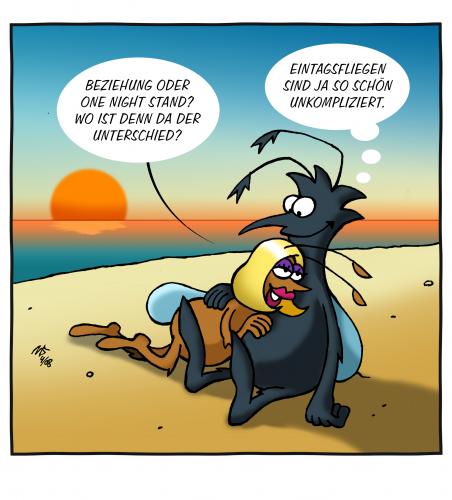 Cartoon: One Night Stand (medium) by volkertoons tagged volkertoons,cartoon,flies,fliegen,partnership,partnerschaft,beziehung,one,night,stand,idylle,insekten,insects,insekten,partnerschaft,beziehung,one night stand,beischlaf,geschlechtsverkehr,sex,liebe,fliege,tiere,romantik,mann,frau,weibchen,männchen,unterschied,idylle,eintagsfliege,lebenszeit,alter,zeit,zeitgefühl,one,night,stand