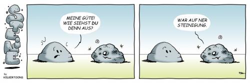 Cartoon: Steinigung (medium) by volkertoons tagged volkertoons,cartoon,comic,strip,humor,stein,steine,steinigung,stone,stones,stein,steine,comic,steinigung,prügel,gewalt