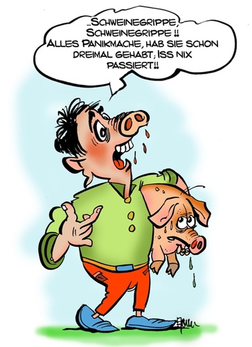 Cartoon: Iss nix passiert! (medium) by cartoonist_egon tagged h1n1