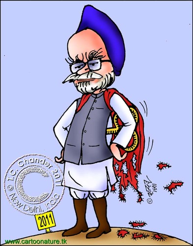 Cartoon: Mahamaanav (medium) by Chander  tagged pm,india,manmohan,congress