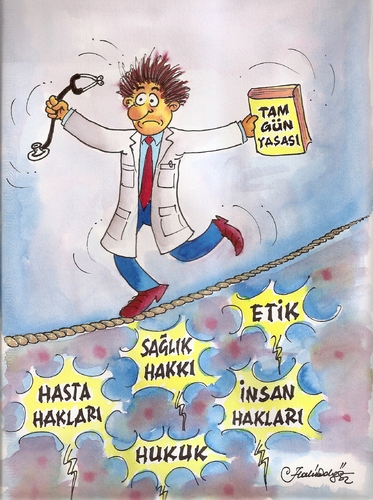Cartoon: full time law for doctors (medium) by halisdokgoz tagged full,time,law,for,doctors,in,turkey