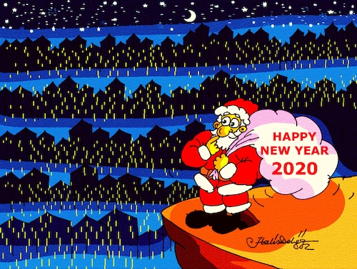 Cartoon: HAPPY NEW YEAR 2020 (medium) by halisdokgoz tagged happy,new,year,2020