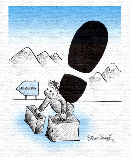 Cartoon: migration (medium) by halisdokgoz tagged migration