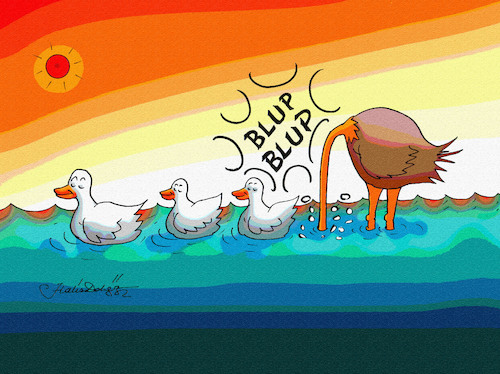 Cartoon: ostrich (medium) by halisdokgoz tagged ostrich