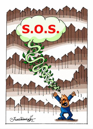 Cartoon: S.O.S. GREEN SCREAM! (medium) by halisdokgoz tagged sos,green,scream