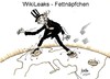 Cartoon: WikiLeaks-Fettnäpfchen (small) by quadenulle tagged cartoon