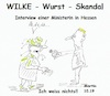 Cartoon: Wurst-Skandal (small) by quadenulle tagged innenpolitik,skandal,fleisch,wurst,schlafen,nichtstun,ministerin