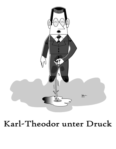 Cartoon: Unter Druck (medium) by Tricomix tagged karl,theodor,zu,guttenberg,unter,druck,pinkeln,pissen,cdu,csu,politik,verteidigungsminister,mangold,leben,unterm,telespargel