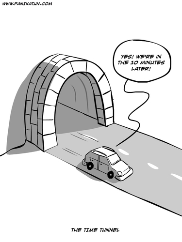 Cartoon: The Time Tunnel (medium) by Ahmedfani tagged cartoon,time,tunnel