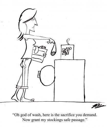 Cartoon: Domestic Gods (medium) by pinkhalf tagged cartoon,home,woman,wash