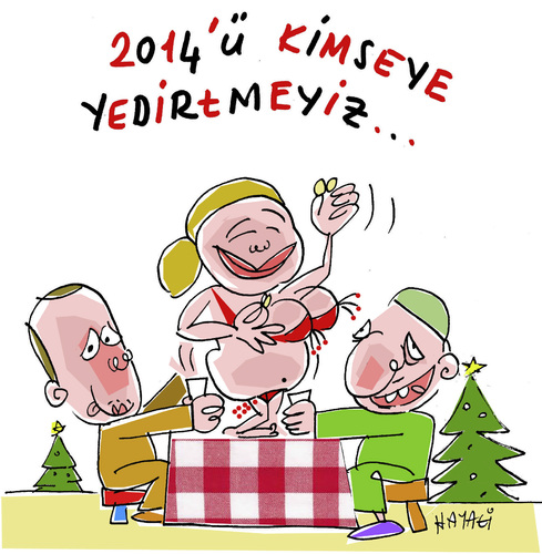 Cartoon: 2014 (medium) by Hayati tagged gulen,bewegung,akp,regierung,recep,tayyip,erdogan,2014,silvester,hayati,boyacioglu,berlin