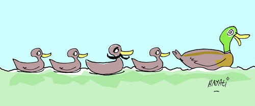 Cartoon: Ente (medium) by Hayati tagged ente,tierliebe,entenfamilie,oerdek,hayati,boyacioglu,ente,tierliebe,entenfamilie,oerdek,hayati,boyacioglu