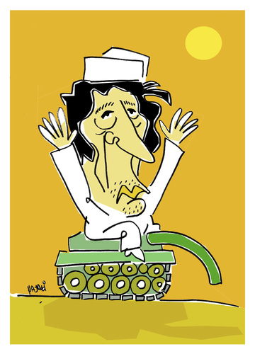 Cartoon: Gaddafi (medium) by Hayati tagged libyen,diktator,gaddafi,sturz,rebellen,übergangsrat,tripolis,arabischer,frühling,ungewissheit,zukunft,diktatoer,isyan,hayati,boyacioglu,berlin,libyen,diktator,gaddafi,sturz,rebellen,übergangsrat,tripolis,arabischer frühling,arabischer,frühling