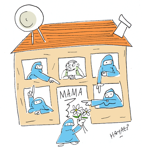 Cartoon: Happy Muttertag (medium) by Hayati tagged muttertag,motherday,anneler,guenue,burka,kopftuch,vielweiberei,religion,karikatur,hayati,boyacioglu,berlin,muttertag,motherday,anneler,guenue,karikatur,hayati,boyacioglu,berlin