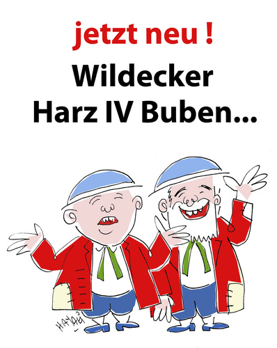 Cartoon: Peter and Wolf (medium) by Hayati tagged boyacioglu,hayati,folklor,satire,iv,harz,volksmusik,herzilein,wolf,and,peter,volksmusik,harz,arbeitslosigkeit,arbeit,job,wildecker herzbuben,wildecker,herzbuben