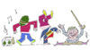 Cartoon: Tom and Denni and Ruth (small) by Hayati tagged tom,denni,ruth,rap,hip,hop,spagat,break,dance,tanz,dans,freude,musik,muezik,generationen,alter,rentnerin,frieden,ruhe,hayati,boyacioglu,berlin