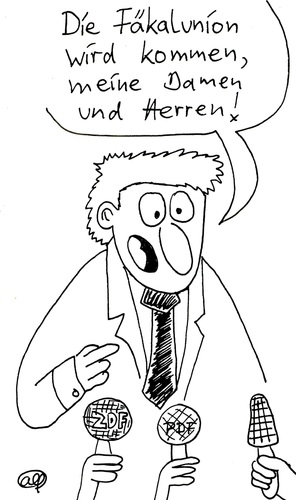 Cartoon: Hingehuscht wie die Fäkalunion (medium) by weltalf tagged europakt,krise,euro,eu,europa,fäkalunion,fiskalunion