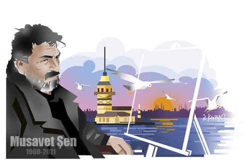 Cartoon: for TURKISH PAINTER MUSAVET SEN (medium) by donquichotte tagged msvt