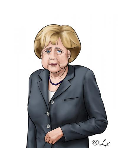 Cartoon: Merkel (medium) by lexluther tagged merkel,angela,deutschland,bundesrepublik,bundeskanzler,bundeskanzlerin