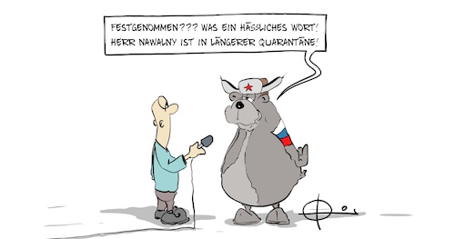 Cartoon: 20210118-Nawalny (medium) by Marcus Gottfried tagged russland,nawalny,putin,festnahme,oppositioneller,gefängnis,lockdown,quarantäne,russland,nawalny,putin,festnahme,oppositioneller,gefängnis,lockdown,quarantäne