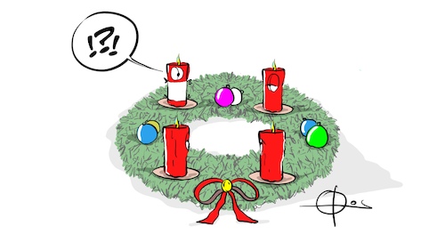 Cartoon: 20211128-CoronaAdvent (medium) by Marcus Gottfried tagged corona,advent,adventskranz,kerze,covid,abstand,maske,2g,3g,corona,advent,adventskranz,kerze,covid,abstand,maske,2g,3g