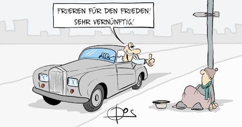 Cartoon: 20220310-FrierenFuerDenFrieden (medium) by Marcus Gottfried tagged gauck,frieren,heizen,oel,gas,ukraine,russlnd,krieg,versorgung,gauck,frieren,heizen,oel,gas,ukraine,russlnd,krieg,versorgung