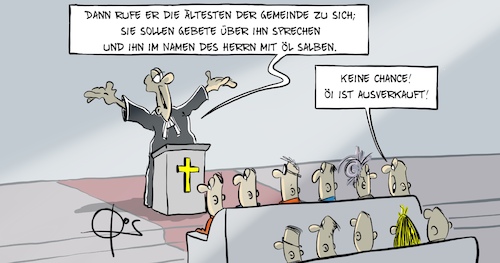 Cartoon: 20220319-OelAusverkauft (medium) by Marcus Gottfried tagged salbung,oelung,ausverkauf,hamsterkäufe,salbung,oelung,ausverkauf,hamsterkäufe