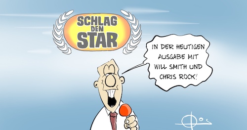 Cartoon: 20220329-SchlagDenStar (medium) by Marcus Gottfried tagged oscar,oscarverleihung,will,smith,chris,rock,oscar,oscarverleihung,will,smith,chris,rock