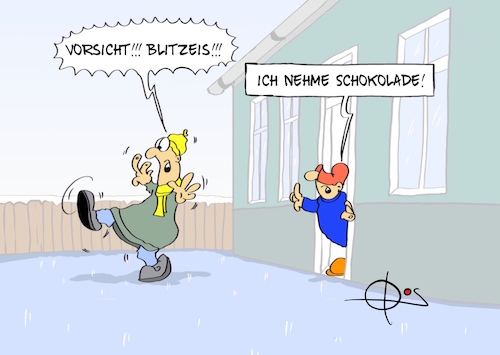 Cartoon: 20260101-Blitzeis (medium) by Marcus Gottfried tagged eis,winter,frost,blitzeis,ausrutschen,glatt,schokoladeneis,eis,winter,frost,blitzeis,ausrutschen,glatt,schokoladeneis