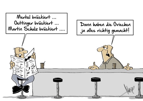 Cartoon: alles richtig (medium) by Marcus Gottfried tagged brüskieren,brüskiert,angela,merkel,oettinger,martin,schulz,griechen,regierung,troika,vertrag,europa,krise,sozialdemokraten,sozialisten,tsipras,finanzen,rettung,marcus,gottfried,cartoon,karikatur,brüskieren,brüskiert,angela,merkel,oettinger,martin,schulz,griechen,regierung,troika,vertrag,europa,krise,sozialdemokraten,sozialisten,tsipras,finanzen,rettung,marcus,gottfried,cartoon,karikatur