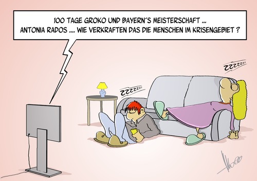 Cartoon: Antonia (medium) by Marcus Gottfried tagged antonia,rados,reporterin,tv,fernsehen,krise,krisengebiet,übertragung,marcus,gottfried,cartoon,karikatur,100,tage,fussball,bayern,münchen,groko,regierung,zeit,frist,menschen,verkraften,meisterschaft,langeweile,koma,schlafen,schlaf,öde,couch,sofa,einschlafen,wiederholung,antonia,rados,reporterin,tv,fernsehen,krise,krisengebiet,übertragung,marcus,gottfried,cartoon,karikatur,100,tage,fussball,bayern,münchen,groko,regierung,zeit,frist,menschen,verkraften,meisterschaft,langeweile,koma,schlafen,schlaf,öde,couch,sofa,einschlafen,wiederholung