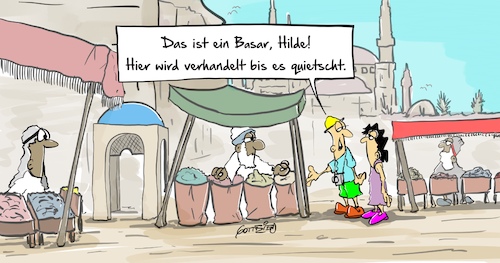 Cartoon: Basar (medium) by Marcus Gottfried tagged spd,cdu,csu,koalitionsverhandlungen,koalition,berlin,merkel,schulz,nahles,basar,handel,verhandeln,quietscht,ausspruch,zitat,marcus,gottfried,cartoon,karikatur,spd,cdu,csu,koalitionsverhandlungen,koalition,berlin,merkel,schulz,nahles,basar,handel,verhandeln,quietscht,ausspruch,zitat,marcus,gottfried,cartoon,karikatur