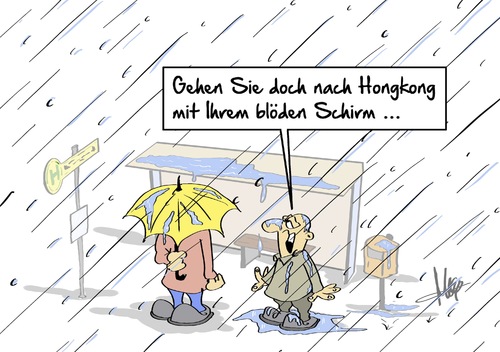 Cartoon: blöder Schirm (medium) by Marcus Gottfried tagged hongkong,china,prostest,occupy,besetzen,regierung,jugend,wahl,freiheit,niederschlagen,regen,haltestelle,neid,wasser,schirm,blöd,marcus,gottfried,cartoon,karikatur,hongkong,china,prostest,occupy,besetzen,regierung,jugend,wahl,freiheit,niederschlagen,regen,haltestelle,neid,wasser,schirm,blöd,marcus,gottfried,cartoon,karikatur