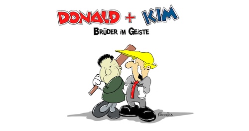 Cartoon: Brüder (medium) by Marcus Gottfried tagged brüder,kim,donald,walt,disney,atom,macht,kraftmessen,abkommen,nordkorea,us,usa,trump,freunde,marcus,gottfried,cartoon,karikatur,brüder,kim,donald,walt,disney,atom,macht,kraftmessen,abkommen,nordkorea,us,usa,trump,freunde,marcus,gottfried,cartoon,karikatur