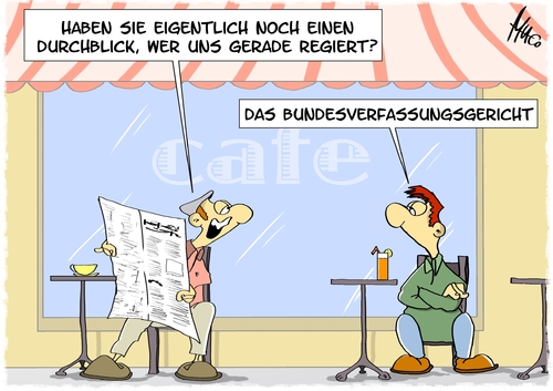 Cartoon: Bundesverfassungsgericht (medium) by Marcus Gottfried tagged bundesverfassungsgericht,karlsruhe,gericht,europa,esm,finanzkrise,union,transferunion,entscheidung,cafe,berlin,durchblick,klage,urteil,bundesverfassungsgericht,karlsruhe,gericht,europa,esm,finanzkrise,union,transferunion,entscheidung,cafe,berlin,durchblick,klage,urteil,bverfg