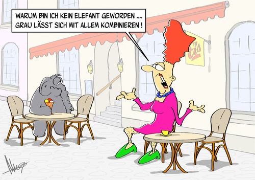 Cartoon: Cafe Venezia lll (medium) by Marcus Gottfried tagged cafe,venezia,strassencafe,marcus,gottfried,cartoon,karikatur,elefant,dame,kleidung,farbe,passt,ton,färbung,grau,kombination,kombinieren,eisdiele,eis,kaffee,cafe,venezia,strassencafe,marcus,gottfried,cartoon,karikatur,elefant,dame,kleidung,farbe,passt,ton,färbung,grau,kombination,kombinieren,eisdiele,eis,kaffee