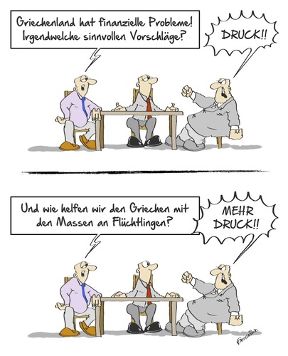 Cartoon: Druck a la Europa (medium) by Marcus Gottfried tagged griechenland,hilfe,flüchtlinge,lespos,insel,mittelmeer,strom,asyl,flüchtlingscamp,finanzen,eu,geld,unterstützung,druck,missverständnis,regierung,wegsehen,balkanroute,freunde,marcus,gottfried,cartoon,karikatur,griechenland,hilfe,flüchtlinge,lespos,insel,mittelmeer,strom,asyl,flüchtlingscamp,finanzen,eu,geld,unterstützung,druck,missverständnis,regierung,wegsehen,balkanroute,freunde,marcus,gottfried,cartoon,karikatur