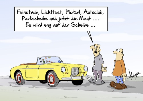 Cartoon: eng auf der Scheibe (medium) by Marcus Gottfried tagged maut,mautgebühren,dobrint,feinstaub,plakette,feisraubplakette,lichttest,pickerl,autoblub,adac,avd,parkscheibe,scheibe,auto,eng,marcus,gottfried,cartoon,karikatur,strasse,sicht,verbaut,gebühren,aufkleber,maut,mautgebühren,dobrint,feinstaub,plakette,feisraubplakette,lichttest,pickerl,autoblub,adac,avd,parkscheibe,scheibe,auto,eng,marcus,gottfried,cartoon,karikatur,strasse,sicht,verbaut,gebühren,aufkleber