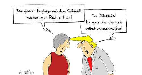 Cartoon: Feiglinge (medium) by Marcus Gottfried tagged feigling,trump,may,usa,us,großbritannien,england,brexit,europa,marcus,gottfried,feigling,trump,may,usa,us,großbritannien,england,brexit,europa,marcus,gottfried