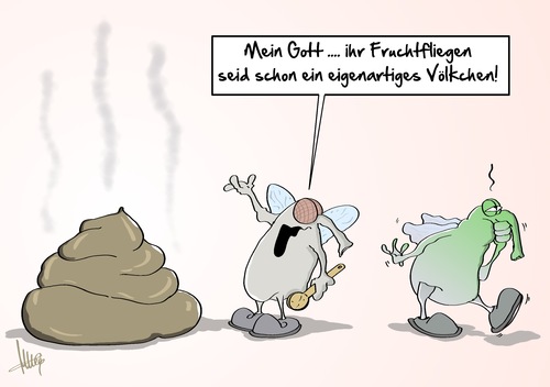 Cartoon: Fruchtfliegen (medium) by Marcus Gottfried tagged fliege,fruchtfliege,übelkeit,essen,unterschied,selsam,volk,völkchen,appetit,hunger,speise,fliege,fruchtfliege,übelkeit,essen,unterschied,selsam,volk,völkchen,appetit,hunger,speise