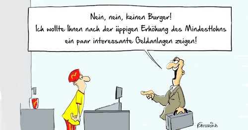 Cartoon: Geldanlage (medium) by Marcus Gottfried tagged systemgastronomie,mcdonalds,mcdonald,burger,king,system,schnellrestaurant,essen,hamburger,mindestlohn,erhöhung,armut,altersversorgung,reichtum,anlage,aktien,hartz4,altersvorsorge,rücklagen,altersarmut,angebot,freude,marcus,gottfried,cartoon,karikatur,systemgastronomie,mcdonalds,mcdonald,burger,king,system,schnellrestaurant,essen,hamburger,mindestlohn,erhöhung,armut,altersversorgung,reichtum,anlage,aktien,hartz4,altersvorsorge,rücklagen,altersarmut,angebot,freude,marcus,gottfried,cartoon,karikatur