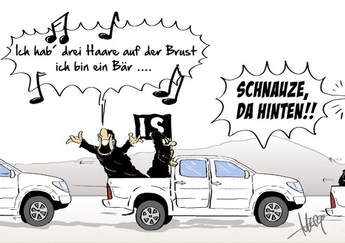 Cartoon: Haare auf der Brust (medium) by Marcus Gottfried tagged is,isis,karneval,köln,charlie,hebdo,pickup,toyota,angriff,islam,krieg,religion,glaubenskrieg,haar,brust,bär,schnauze,bernd,stelter,fasching,fastnacht,marcus,gottfried,cartoon,karikatur,is,isis,karneval,köln,charlie,hebdo,pickup,toyota,angriff,islam,krieg,religion,glaubenskrieg,haar,brust,bär,schnauze,bernd,stelter,fasching,fastnacht,marcus,gottfried,cartoon,karikatur