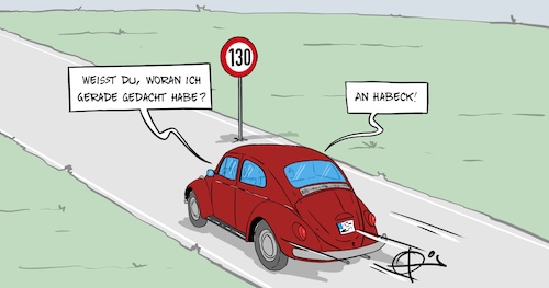 Cartoon: Habeck (medium) by Marcus Gottfried tagged habeck,grüne,tempolimit,regierung,koalition,autobahn,habeck,grüne,tempolimit,regierung,koalition,autobahn