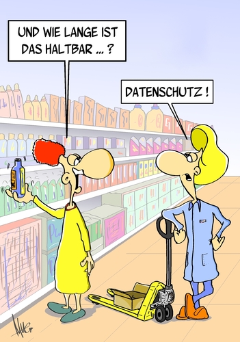 Cartoon: Haltberkeit (medium) by Marcus Gottfried tagged haltbarkeit,haltbarkeitsdatum,datenschutz,daten,schutz,verbraucher,verkäufer,verkäuferin,marcus,gottfried,cartoon,karikatur,ablauf,ablaufdatum,lebensmittel,schlecht,qualität,laden,shop,einkaufen,center,regal,haltbarkeit,haltbarkeitsdatum,datenschutz,daten,schutz,verbraucher,verkäufer,verkäuferin,marcus,gottfried,cartoon,karikatur,ablauf,ablaufdatum,lebensmittel,schlecht,qualität,laden,shop,einkaufen,center,regal