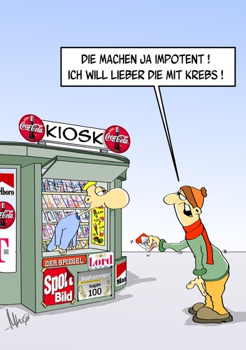 Cartoon: Kiosk (medium) by Marcus Gottfried tagged kiosk,zigaretten,gesundheit,werbung,krebs,lunkenkrebs,marcus,gottfried,cartoon,karikatur,büdchen,verkauf,kunde,impotenz,impotent,vorzug,lieber,kiosk,zigaretten,gesundheit,werbung,krebs,lunkenkrebs,marcus,gottfried,cartoon,karikatur,büdchen,verkauf,kunde,impotenz,impotent,vorzug,lieber