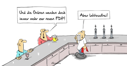 Cartoon: Laktosefrei (medium) by Marcus Gottfried tagged fdp,grüne,bündnis,90,partei,bundestag,wahlkampf,merkel,laktosefrei,kneipe,auswahl,freude,marcus,gottfried,cartoon,karikatur,fdp,grüne,bündnis,90,partei,bundestag,wahlkampf,merkel,laktosefrei,kneipe,auswahl,freude,marcus,gottfried,cartoon,karikatur