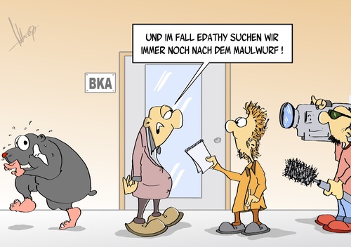 Cartoon: Maulwurfsuche (medium) by Marcus Gottfried tagged edathy,spd,csu,regierung,partie,kinder,kinderporno,ring,kanada,polizei,informationen,marcus,gottfried,cartoon,karikatur,weitergabe,oppermann,fraktion,gesetz,bka,warnung,friedrich,seehofer,ziercke,maulwurf,suche,flur,fall,reporter,kamera,interview,presse,edathy,spd,csu,regierung,partie,kinder,kinderporno,ring,kanada,polizei,informationen,marcus,gottfried,cartoon,karikatur,weitergabe,oppermann,fraktion,gesetz,bka,warnung,friedrich,seehofer,ziercke,maulwurf,suche,flur,fall,reporter,kamera,interview,presse