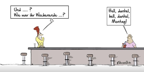 Cartoon: Montag (medium) by Marcus Gottfried tagged bar,kneipe,frau,mann,anmache,angraben,ansprache,gespräch,einsam,wochenende,samstag,sonntag,hell,dunkel,antwort,frage,lust,freude,marcus,gottfried,cartoon,karikatur,bar,kneipe,frau,mann,anmache,angraben,ansprache,gespräch,einsam,wochenende,samstag,sonntag,hell,dunkel,antwort,frage,lust,freude,marcus,gottfried,cartoon,karikatur